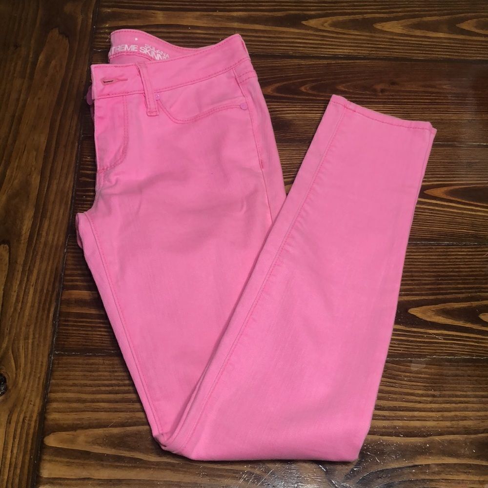 NWOT BULLHEAD Extreme Skinny Solana Highlighter Pink Jeans Size 7